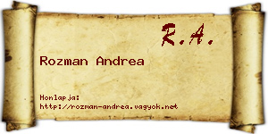 Rozman Andrea névjegykártya