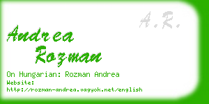 andrea rozman business card